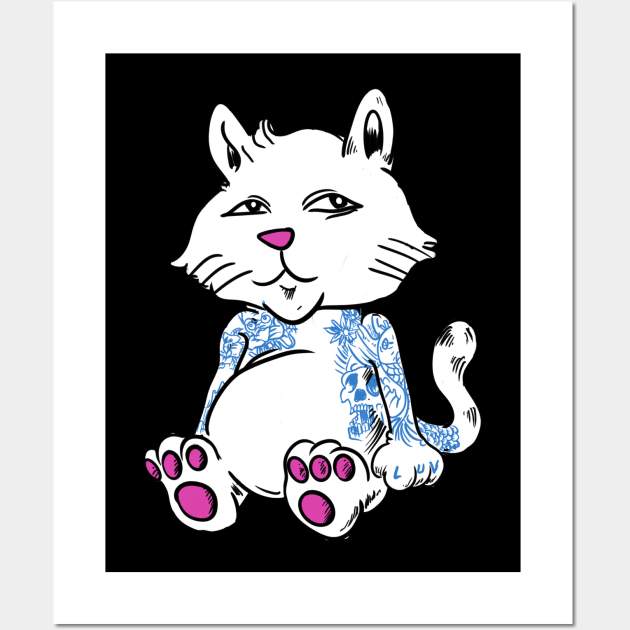 White Russian Kitty Kat Wall Art by silentrob668